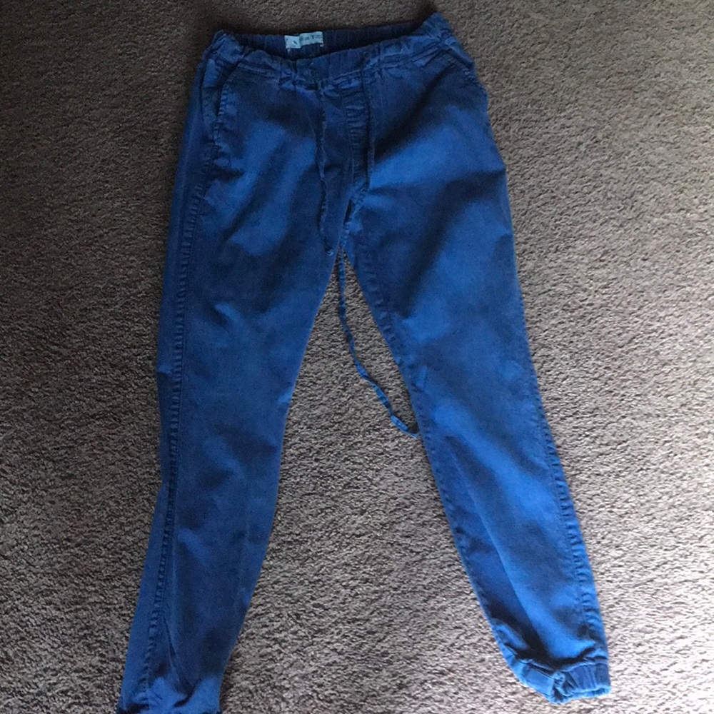 Blue drawstring joggers